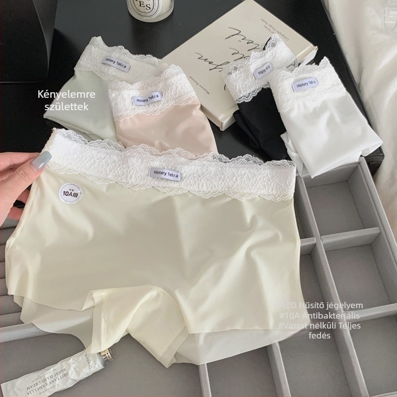 Női Ice Silk boxeralsó pamutbetéttel, könnyű nylon anyag, két az egyben nyárra