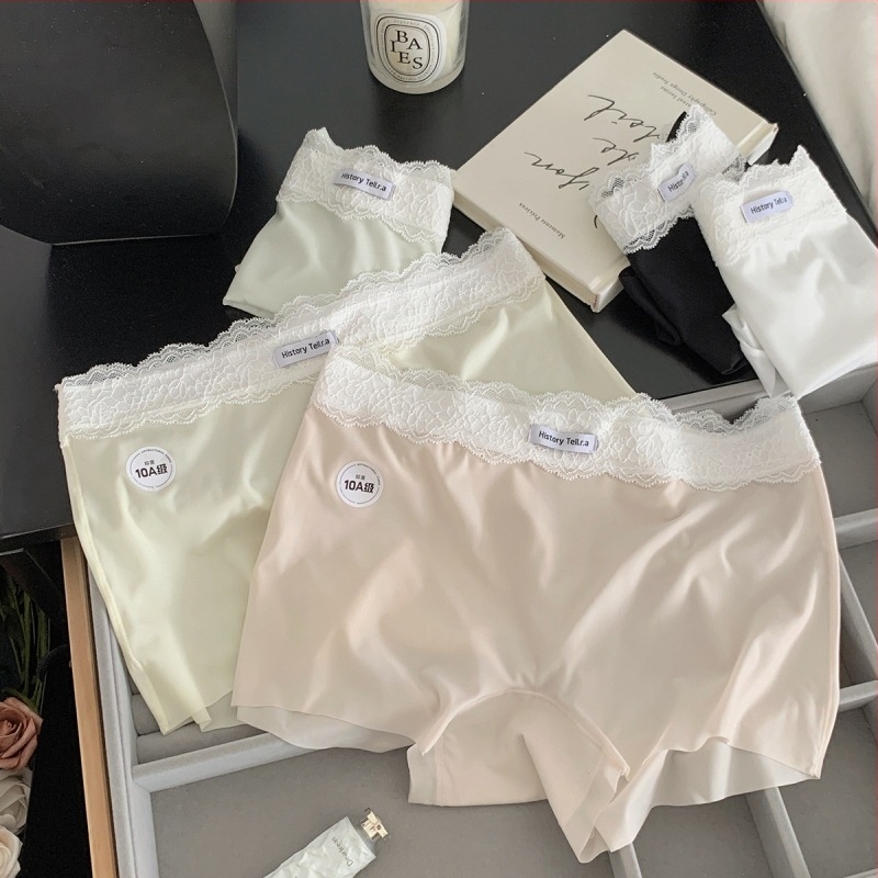 Női Ice Silk boxeralsó pamutbetéttel, könnyű nylon anyag, két az egyben nyárra