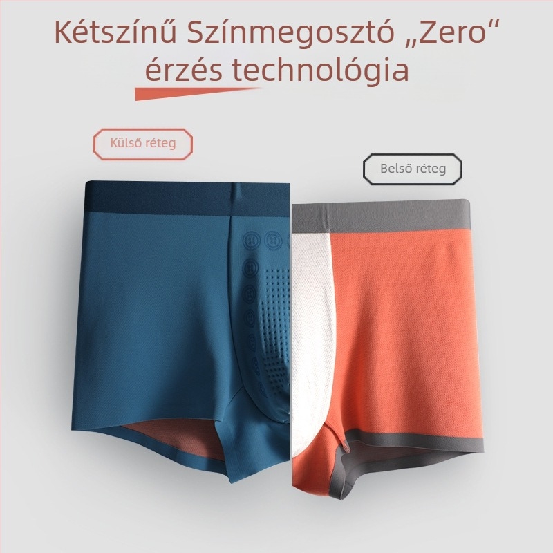 Férfi modal boxer briefs antibakteriális, lélegző anyagú, középmagas derekú, kötött kivitel, ágyéktájon mulberry selyem bélés