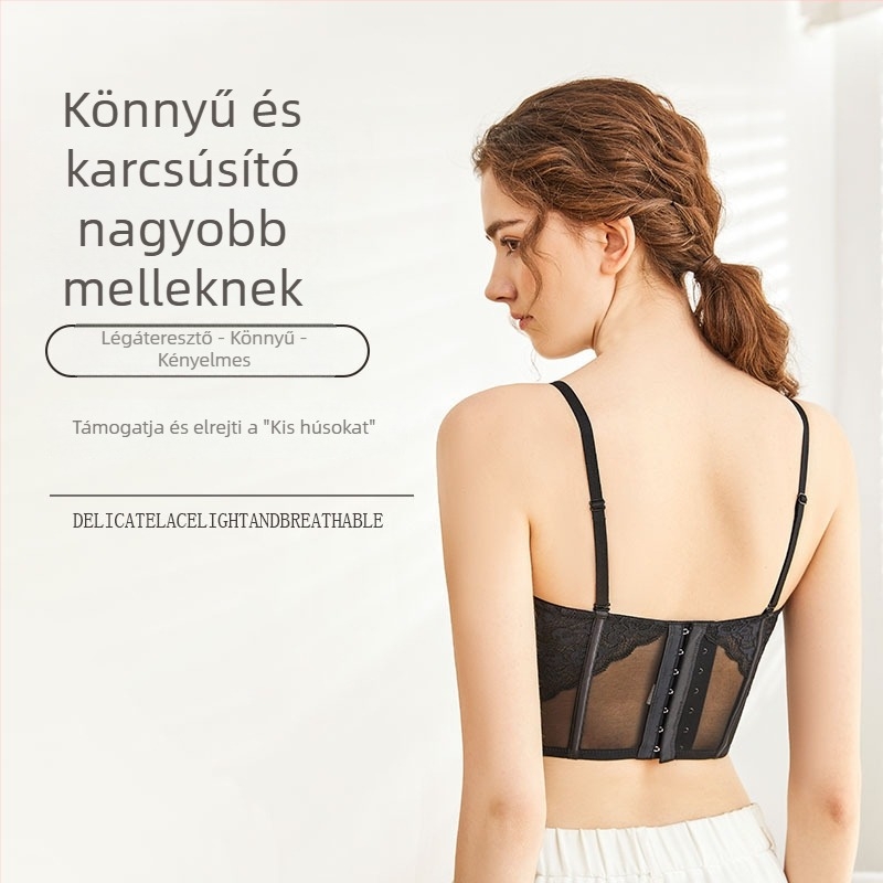 Női francia stílusú csipkés fishbone melltartó, levehető halter pántokkal, vékony formázó kosár 1/2, fő anyag: csipke/ nylon 89,1%, bélés spandex 10,9%, szexi stílus, mell formázás