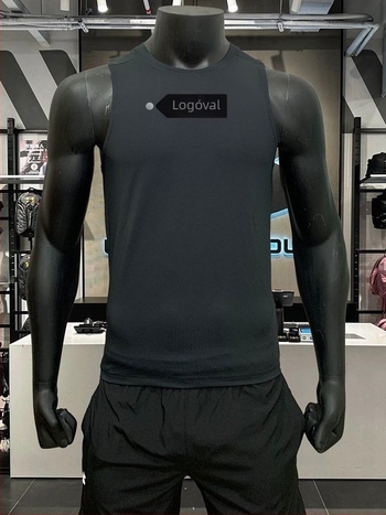 Férfi nyári edző mellény, ujj nélküli, lélegző, gyorsan száradó, anyaga Nylon 75%, laza szabás