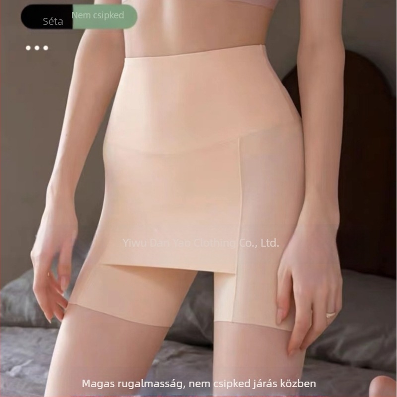 Női biztonsági rövidnadrág jégselyemből, plusz méret, dupla védőréteg a szeméremszövetnél, magas derék, haskontroll, pamut betét a crotchnál