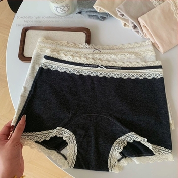 Női pamut boxer briefs, antibakteriális, 10A, meghosszabbított és szélesebb ágyék terület, középmagasságú derék, egyszínű