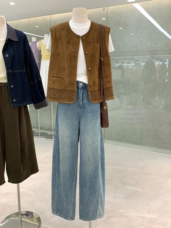 Női Chanel-stílusú retró kardigán-vest, 2025 korai ősz, geometriai mintás chenille kötés elastánnal