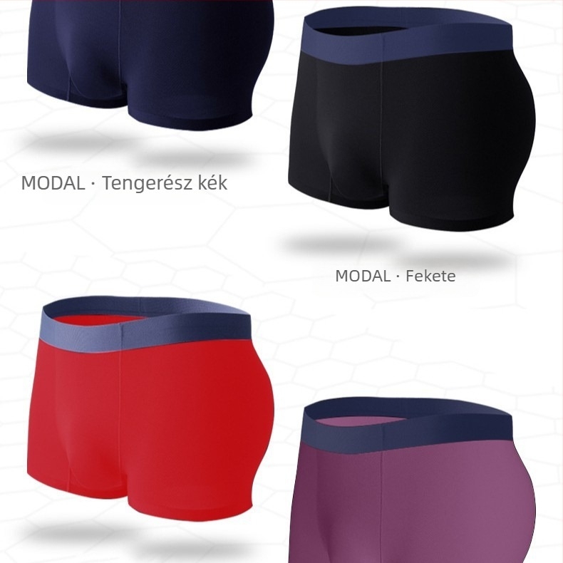 Férfi grafén-modál boxer brief, varrat nélküli, légáteresztő, kényelmes, magas rugalmasságú