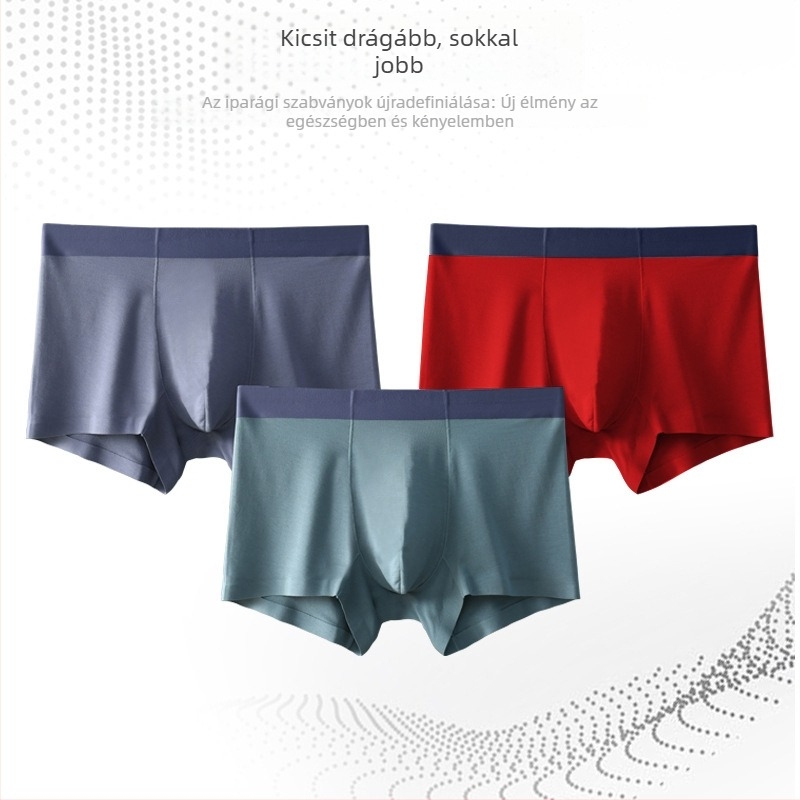 Férfi grafén-modál boxer brief, varrat nélküli, légáteresztő, kényelmes, magas rugalmasságú