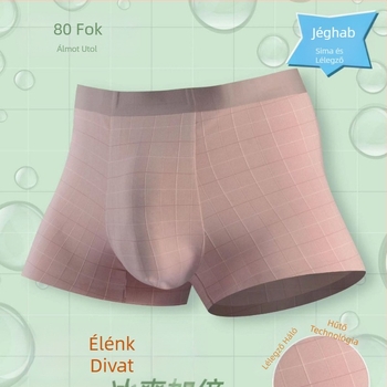 Férfi Ice Silk boxernadrág – lélegző, waffle mintázat, középmagas derék, nylon anyag modal béléssel