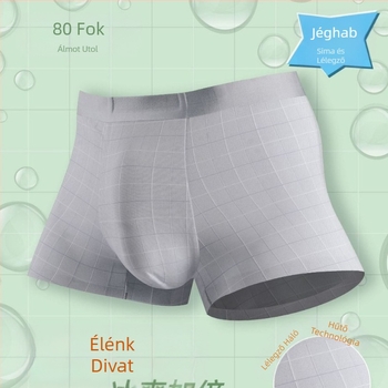 Férfi Ice Silk boxernadrág – lélegző, waffle mintázat, középmagas derék, nylon anyag modal béléssel