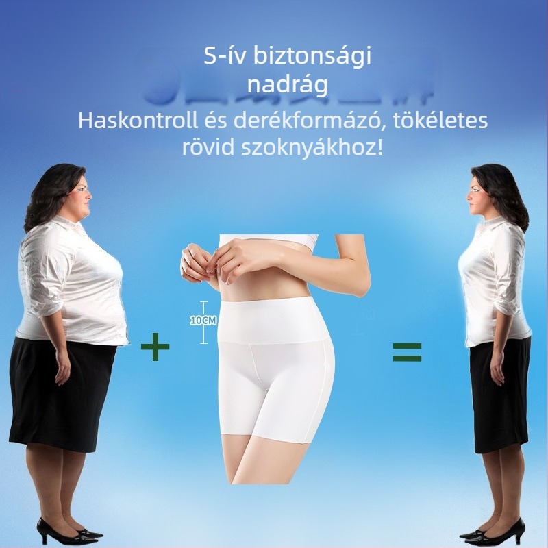 Női nyári biztonsági nadrág, magas derekú, Ice Silk kötött anyag, Vinylon 90% fő anyag, ágyék alatti belső pamut bélés