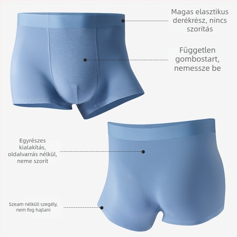 Modal férfi boxeralsónemű, középmagas derekú, lélegző, kötött anyag, 70–80% modal