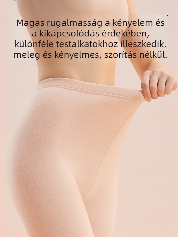 Varrás nélküli, magas derekú leggings kasmír-selyem anyagból nők számára, karcsúsító és fenékemelő, meleg őszi alsónemű