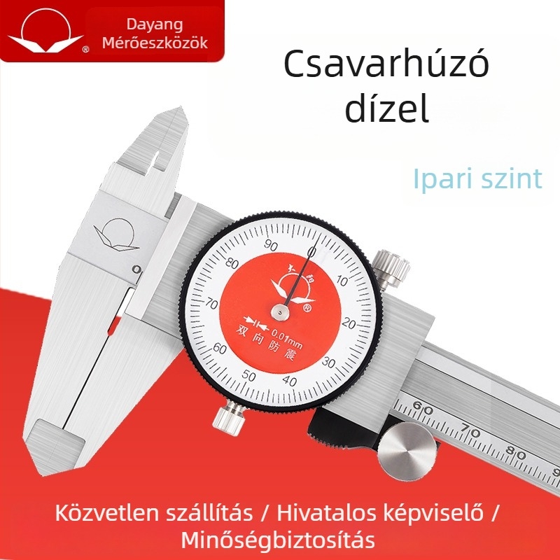 Dayang dial vernier caliper, rozsdamentes acél, nagy pontosság, kétirányú ütésállóság