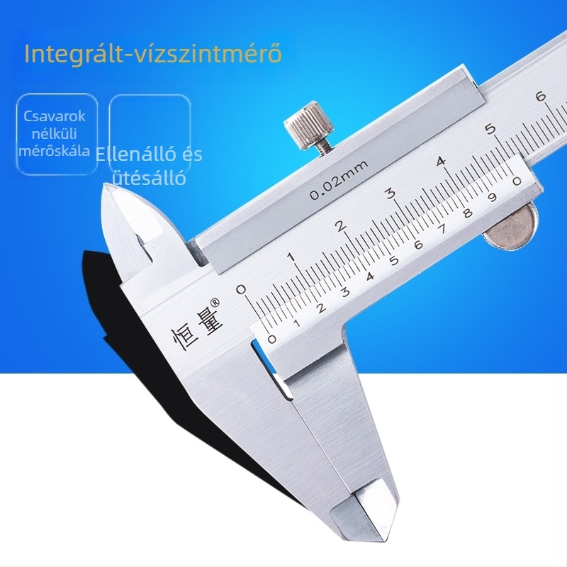 Vernier tolómérő, 0-150/200/300 mm-es tartomány, belső átmérő, külső átmérő, mélység, nagy pontosságú, ipari kategóriás