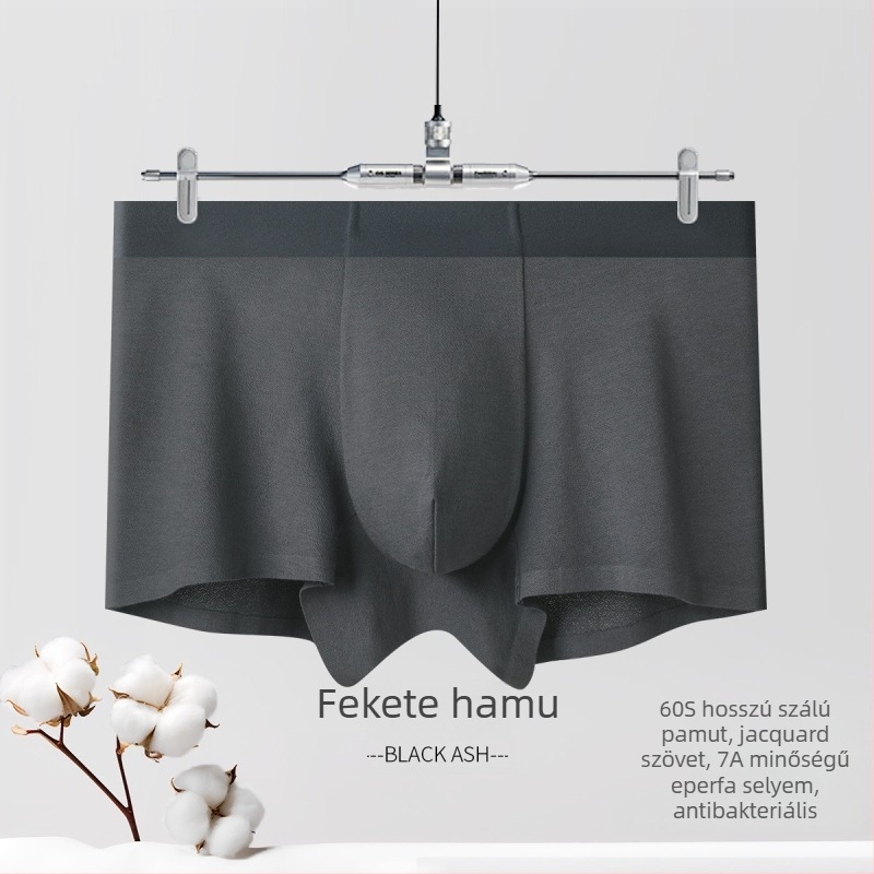 Férfi antibakteriális, légáteresztő pamut boxeralsó, 60s pamut, egyszínű