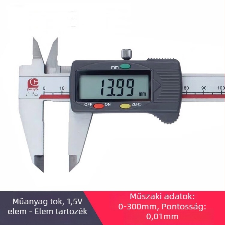 Guanglu Digitális Vernier tolókalapács – Magas pontosságú, ipari kategóriájú ékszer-kaliper, elektronikus kijelzővel