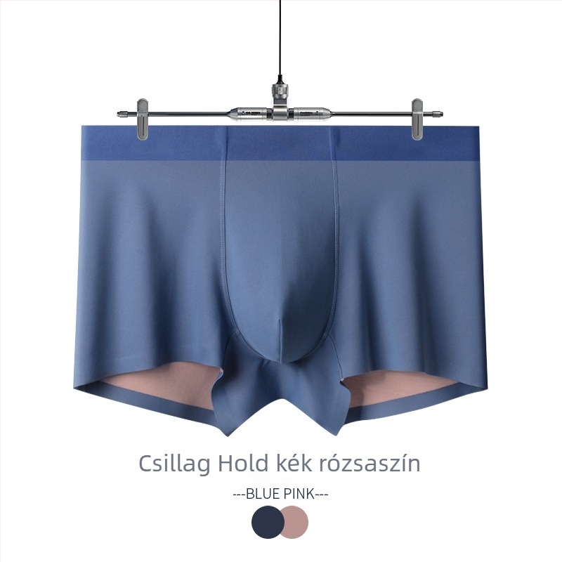 Férfi LanJing Modal varrat nélküli boxeralsó, belső mulberry selyem béléssel, középmagasság