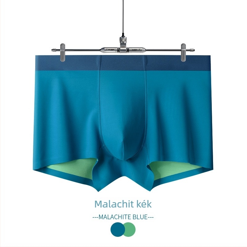 Férfi LanJing Modal varrat nélküli boxeralsó, belső mulberry selyem béléssel, középmagasság