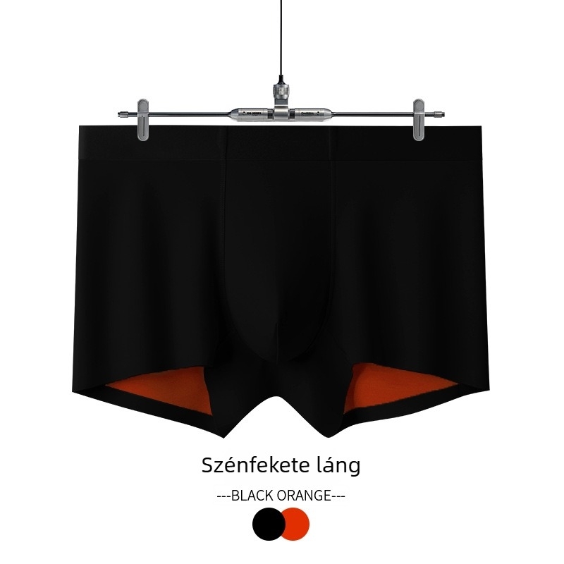 Férfi LanJing Modal varrat nélküli boxeralsó, belső mulberry selyem béléssel, középmagasság