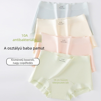 Női pamut boxer briefek, lélegző, nyom nélkül, antibakteriális, középmagas derekú