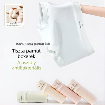 Női pamut boxer briefek, lélegző, nyom nélkül, antibakteriális, középmagas derekú