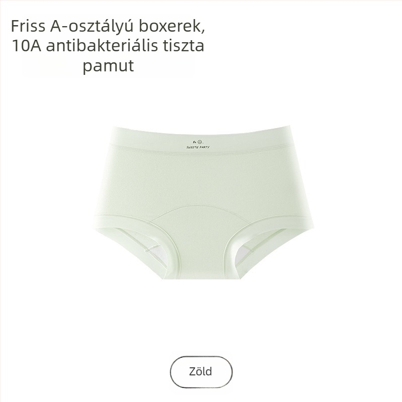Női pamut boxer briefek, lélegző, nyom nélkül, antibakteriális, középmagas derekú