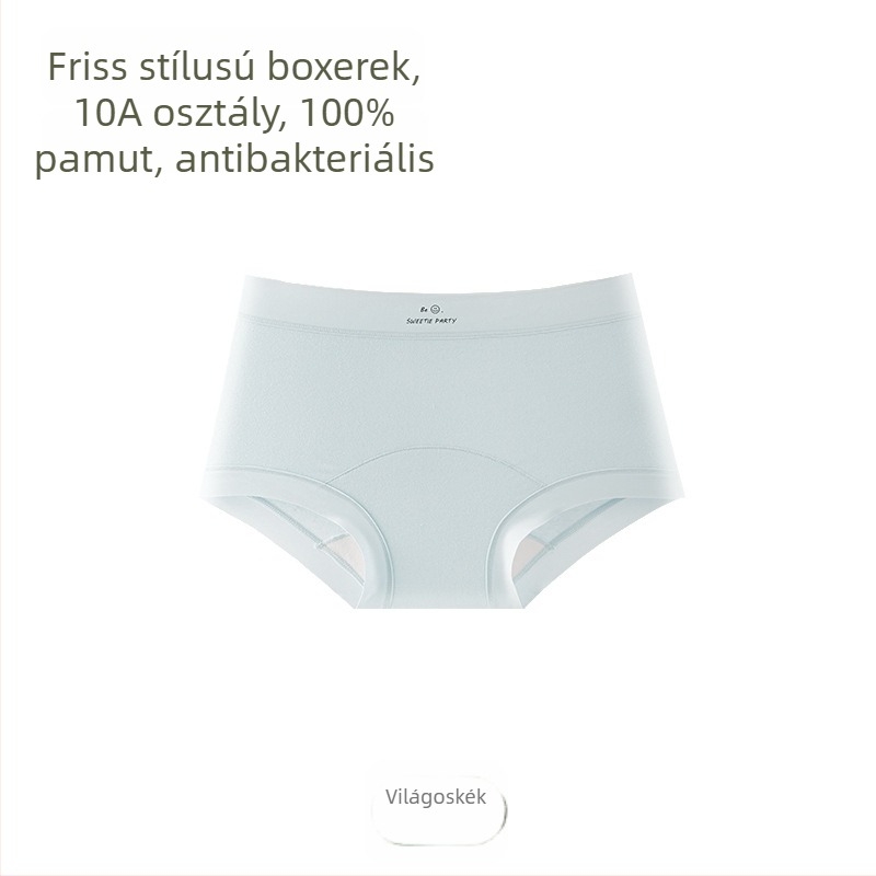 Női pamut boxer briefek, lélegző, nyom nélkül, antibakteriális, középmagas derekú