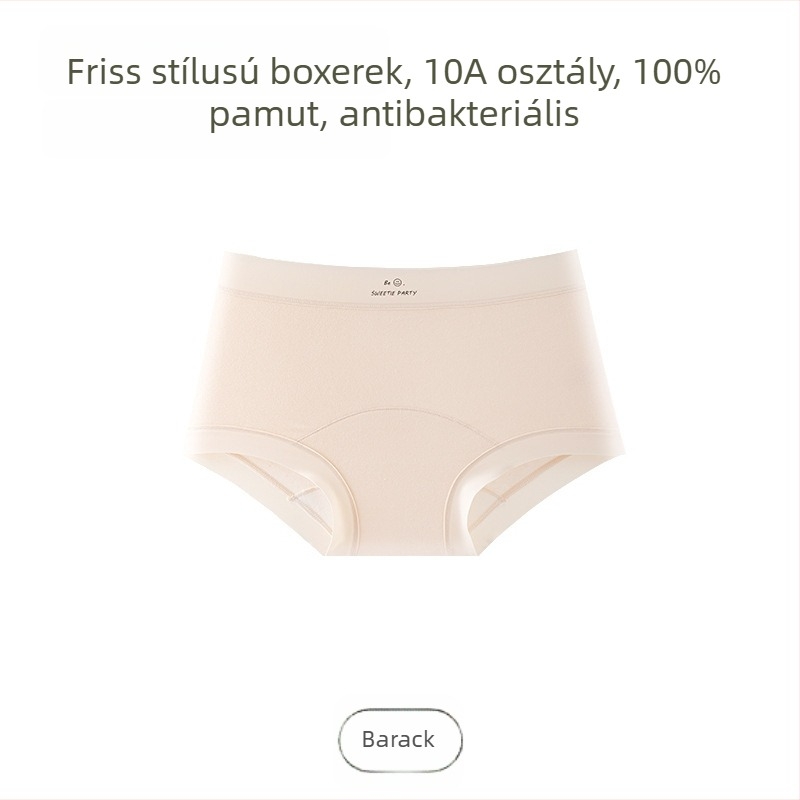Női pamut boxer briefek, lélegző, nyom nélkül, antibakteriális, középmagas derekú