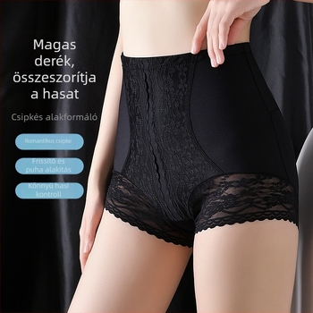 Plusz méretű csipkés alakformáló bugyi, magas derekú, szülés utáni formázáshoz, csípőemelés, nylon 70–80% pamutbetéttel