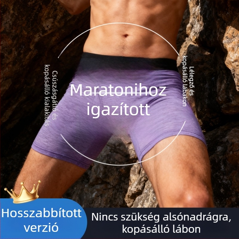Férfi boxeralsók hosszított lábakkal, pamut kötött anyag, alacsony derekú, varrással