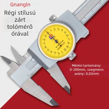 Zárt típusú tolókaliper, dupla tartomány 0-150 mm (0,02 mm) és 0-200 mm (0,01 mm)