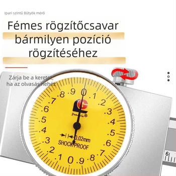 Zárt típusú tolókaliper, dupla tartomány 0-150 mm (0,02 mm) és 0-200 mm (0,01 mm)