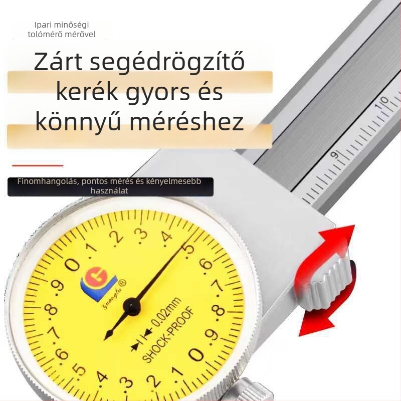 Zárt típusú tolókaliper, dupla tartomány 0-150 mm (0,02 mm) és 0-200 mm (0,01 mm)
