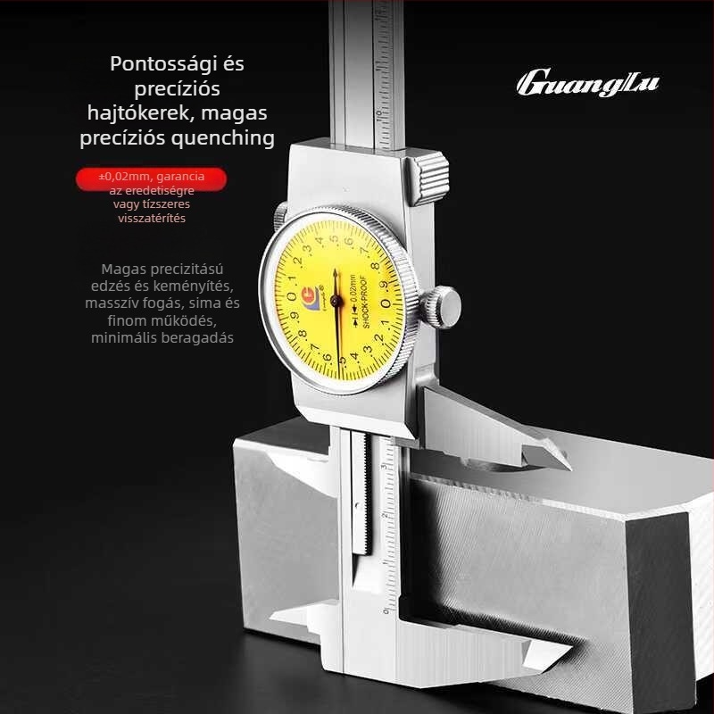 Zárt típusú tolókaliper, dupla tartomány 0-150 mm (0,02 mm) és 0-200 mm (0,01 mm)