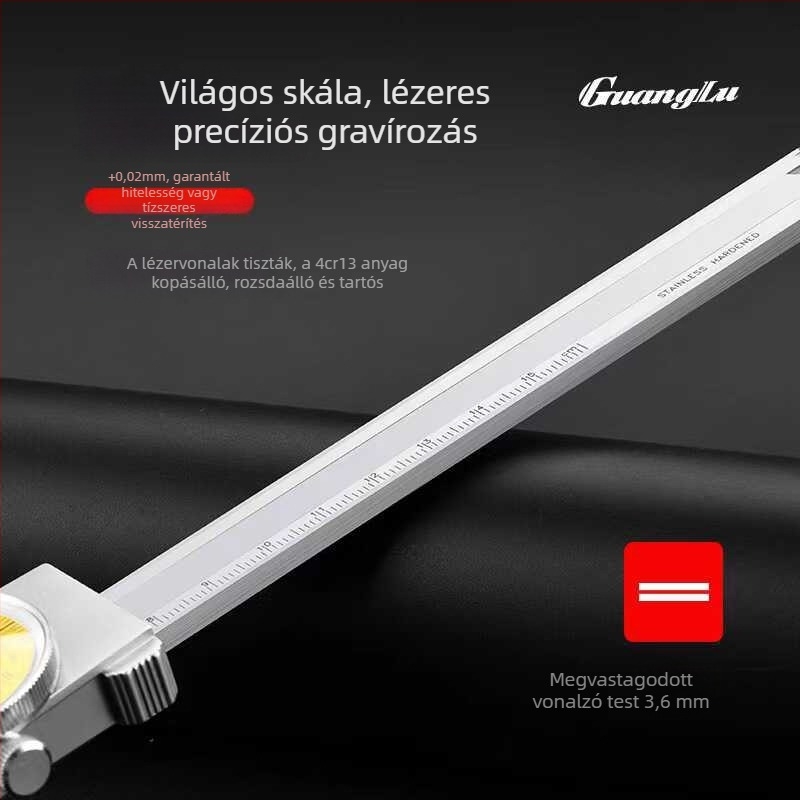 Zárt típusú tolókaliper, dupla tartomány 0-150 mm (0,02 mm) és 0-200 mm (0,01 mm)