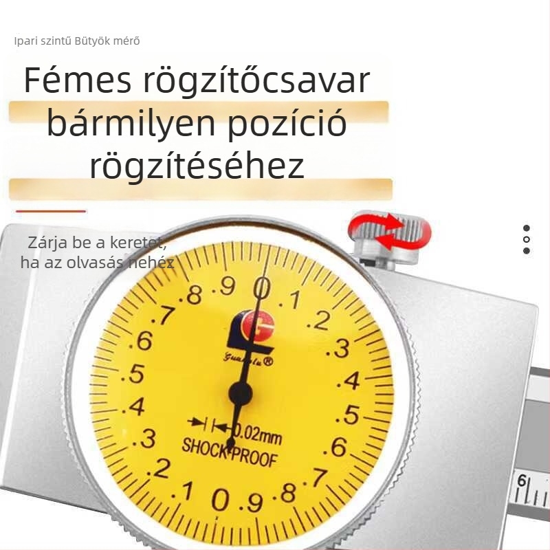 Zárt típusú tolókaliper, dupla tartomány 0-150 mm (0,02 mm) és 0-200 mm (0,01 mm)