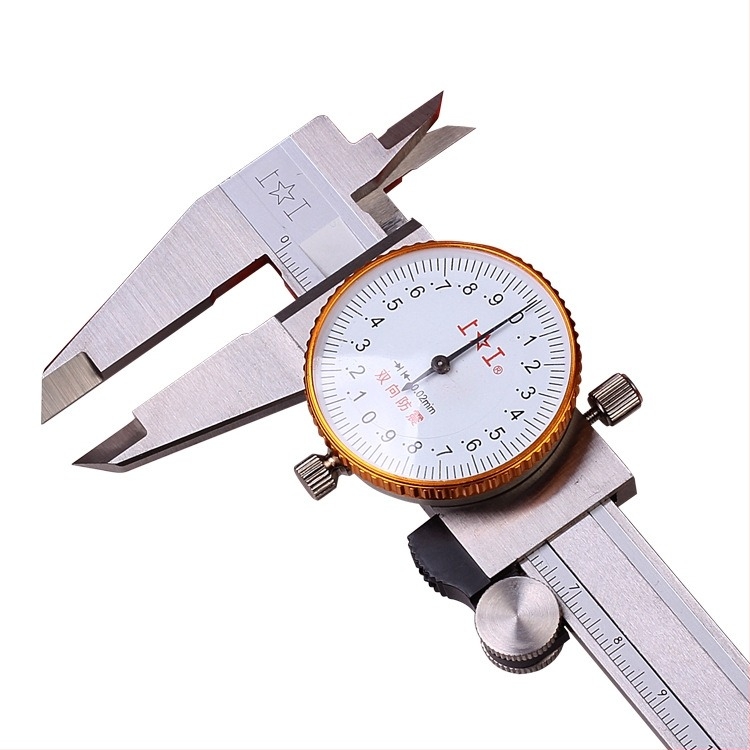 Shanggong 0-150 mm vernier tolómérő dialkal, 0,02 mm felbontás
