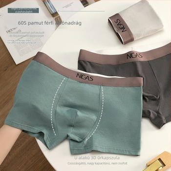 Shunael Férfiak számára lélegző pamut boxeralsó, középmagas derekú, kötött anyagú