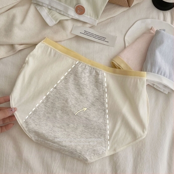 Antibakteriális pamut menstruációs alsónemű, lélegző kötött anyag, középmagas derékvonal, 95–100% pamut