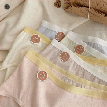 Antibakteriális pamut menstruációs alsónemű, lélegző kötött anyag, középmagas derékvonal, 95–100% pamut