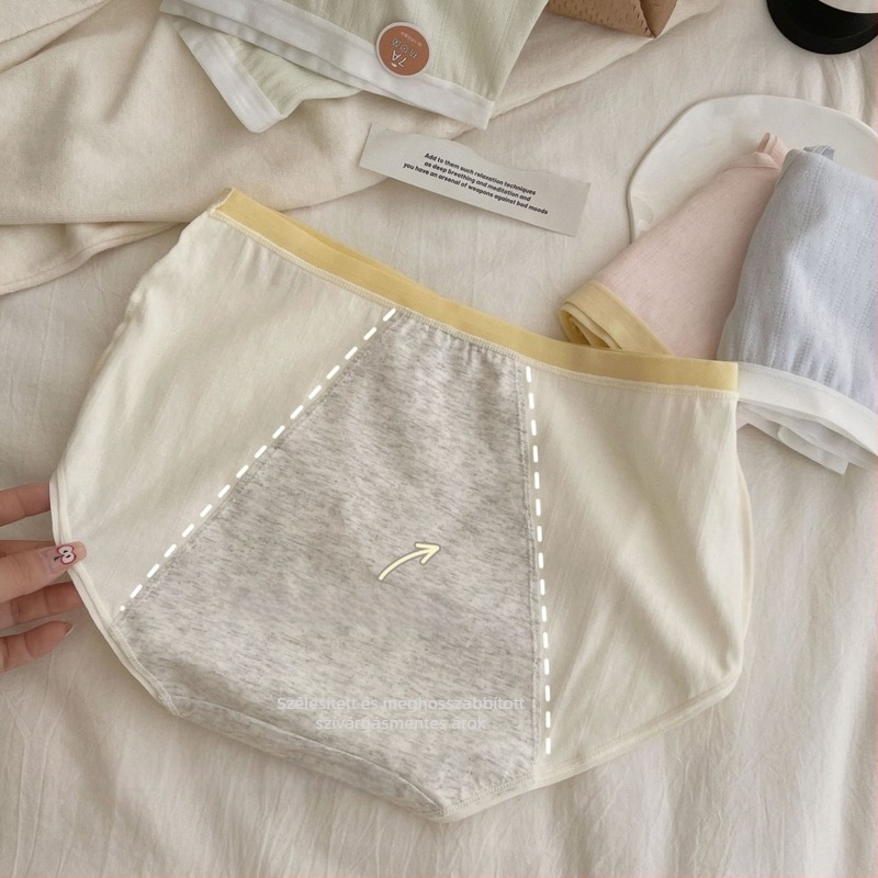 Antibakteriális pamut menstruációs alsónemű, lélegző kötött anyag, középmagas derékvonal, 95–100% pamut