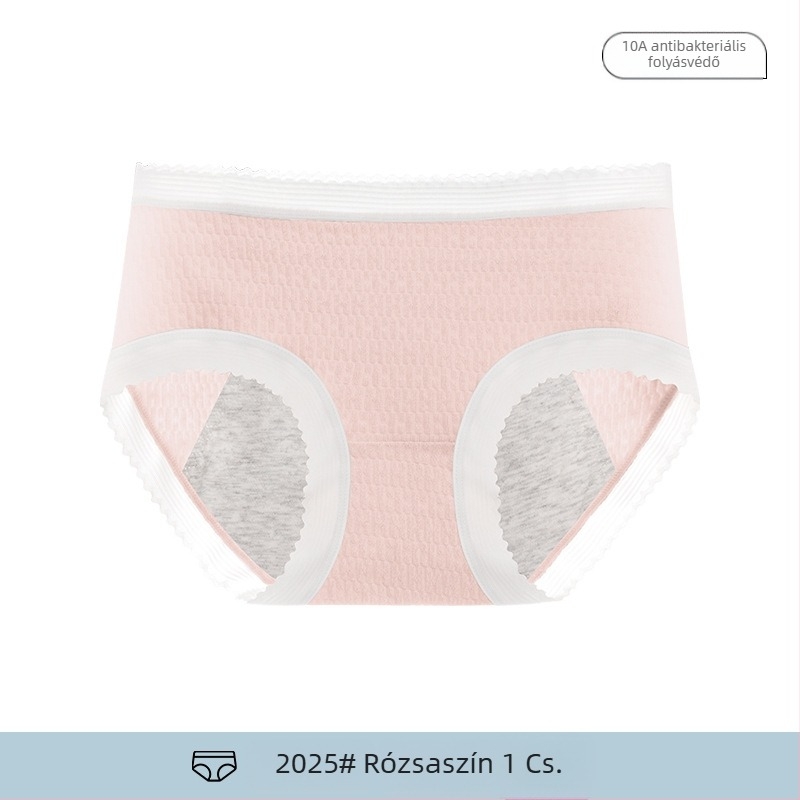 Pamut női bugyi menstruációhoz – lélegző jacquard szövés, alacsony derekú fazon, szivárgás elleni védelem.