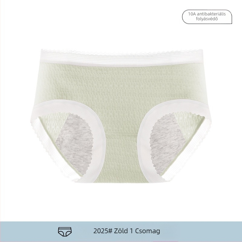 Pamut női bugyi menstruációhoz – lélegző jacquard szövés, alacsony derekú fazon, szivárgás elleni védelem.