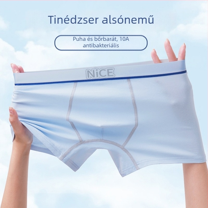 Tinédzser fiúknak boxeralsó, 100% pamut, antibakteriális, légáteresztő