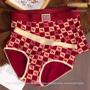 Pamut férfi boxeralsó a Ló évére, 2026 – Antibakteriális, Légáteresztő, Középmagas derekú, Pároknak