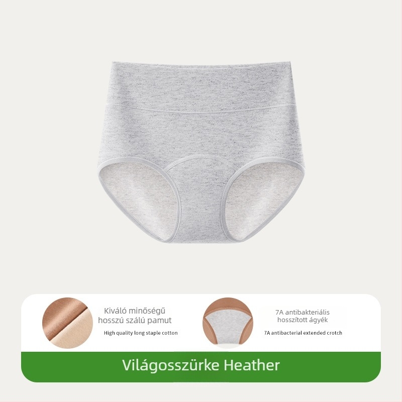 Női menstruációs alsónemű pamutból, háromrétegű védelem, középmagas derekú fazon, ágyéki rész 92% pamut