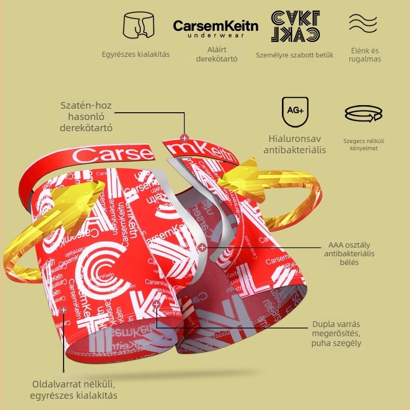 Férfi Ice Silk boxeralsó – lélegző, antibakteriális, kötött (Fő anyag: Nylon)