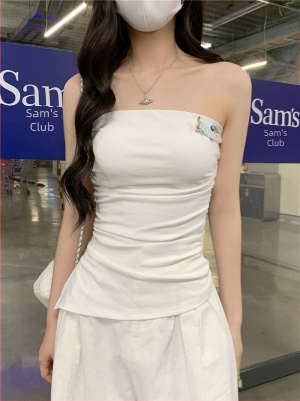 Csőtop Slim-Fit, egyszínű minta, pamut-spandex keverék, 90–95% pamut, nyár 2025