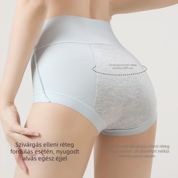 Pamut menstruációs fehérnemű, magas derék, szivárgásmentes, lélegző, antibakteriális