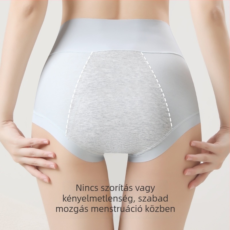 Pamut menstruációs fehérnemű, magas derék, szivárgásmentes, lélegző, antibakteriális