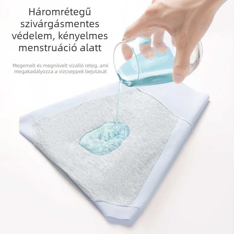 Pamut menstruációs fehérnemű, magas derék, szivárgásmentes, lélegző, antibakteriális